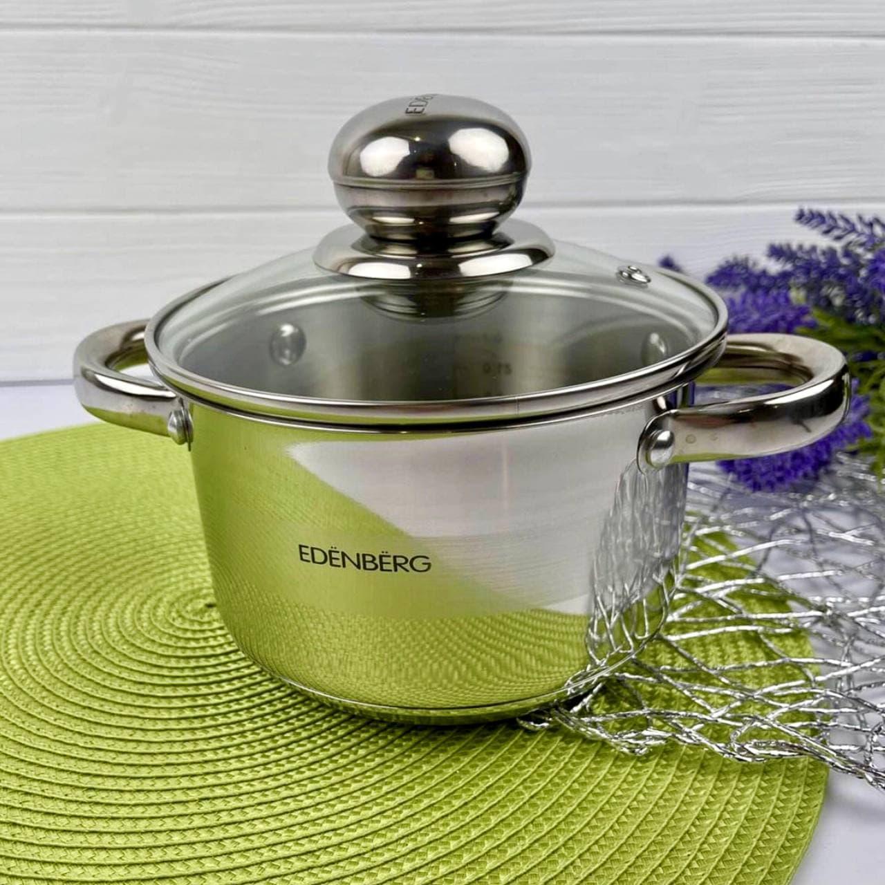 Каструля Edenberg EB-3001 0,6 л та кришкою - фото 1 Каструля Edenberg EB-3001 0,6 л та кришкою - фото 1