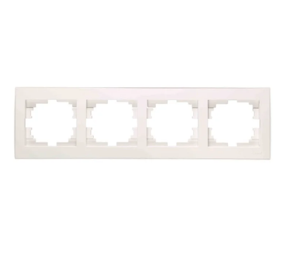 Рамка четырехместная Lezard Rain с боковой вставкой Белый (26525960)