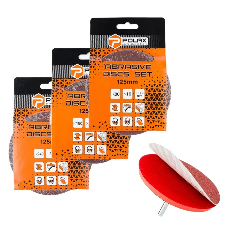 Наждачные круги на липучке Polax К80/К180/К240 и диск (335-60)