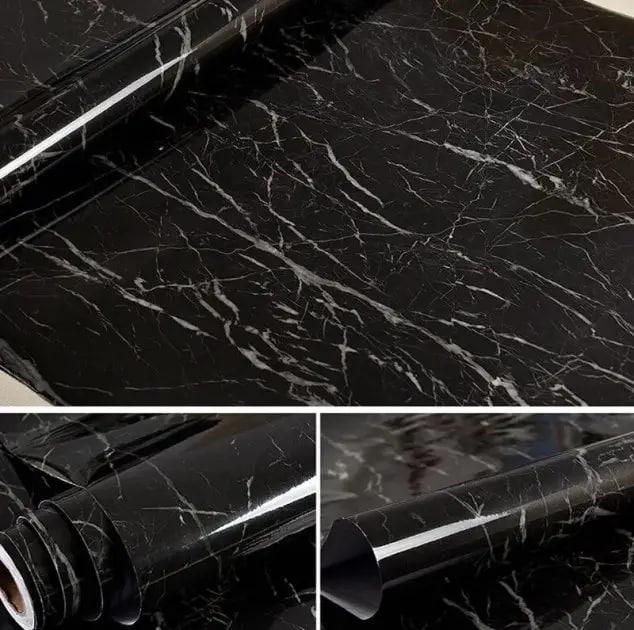 Самоклеящаяся пленка кухонная для поверхностей 5x0,6 м Черный мрамор (7453) - фото 4