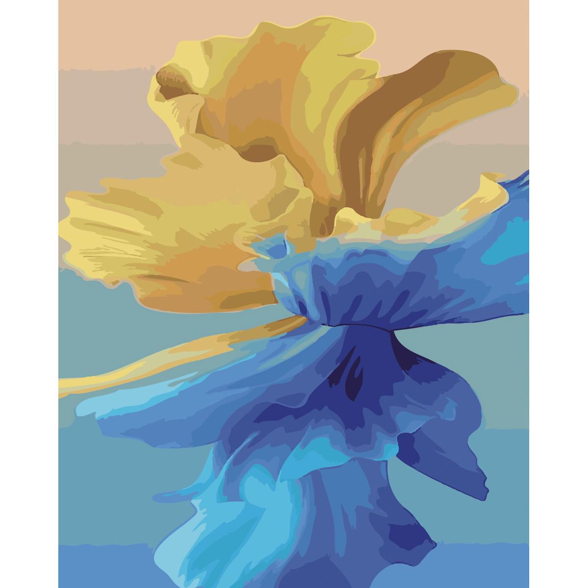 Картина по номерам Strateg Премиум Желто-голубой танец с лаком 40х50 см (SY6547)