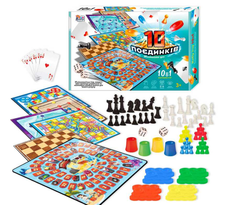 Игра 4Fun Game Club 10 Поединков 23833 игровые поля/фишки/карты/шахматы/шашки/кубик в коробке - фото 2 Игра 4Fun Game Club 10 Поединков 23833 игровые поля/фишки/карты/шахматы/шашки/кубик в коробке - фото 2