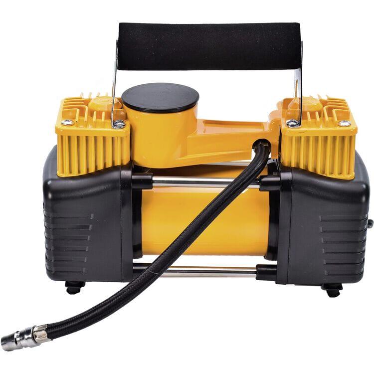 Компресор автомобільний двоциліндровий 85 л/хв 10 атм 18 А в пластиковому кейсі зі спіральним шлангом (552142) - фото 7 Компресор автомобільний двоциліндровий 85 л/хв 10 атм 18 А в пластиковому кейсі зі спіральним шлангом (552142) - фото 7