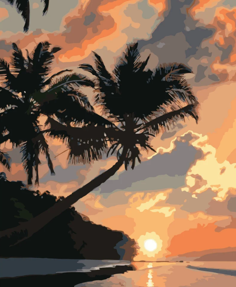 Картина по номерам Strateg Закат на острове 40x50 см (GS485)