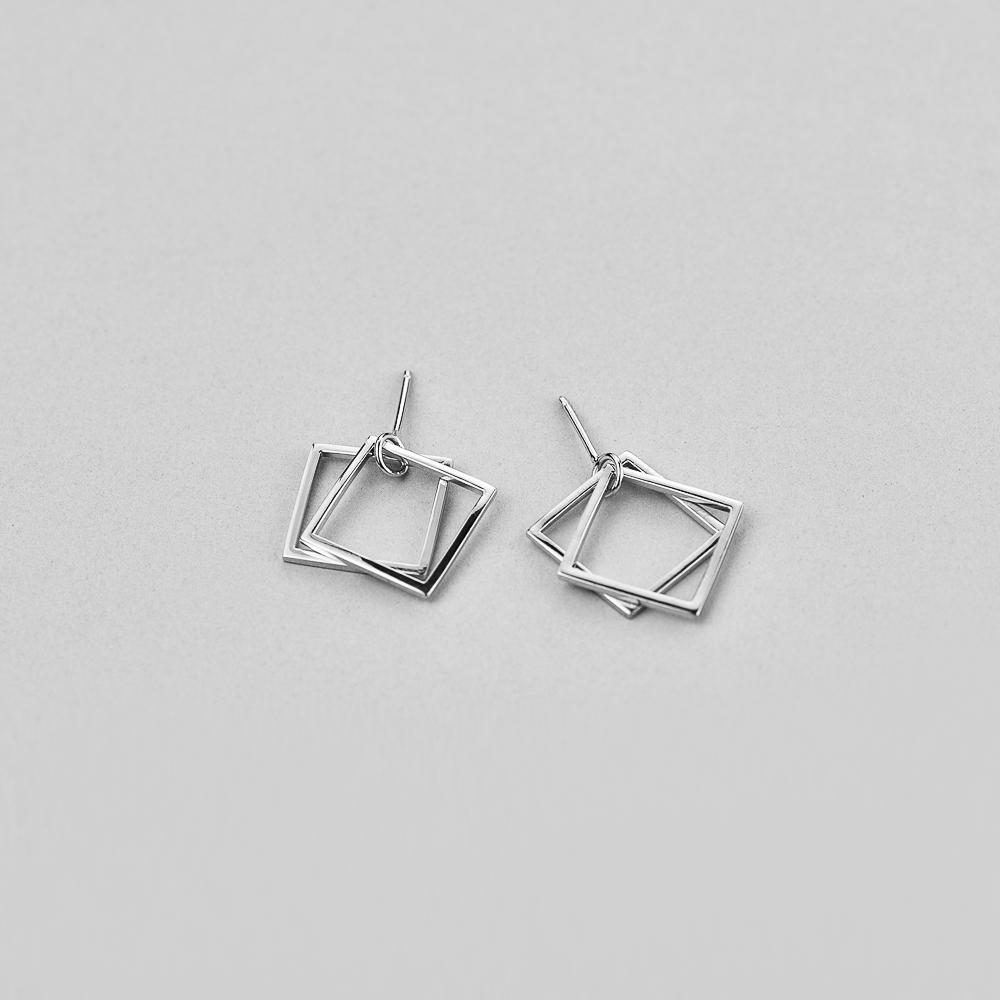 Серебряные серьги Minimal Грани (5212)