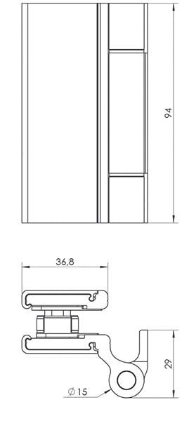 Петля для стекла WALA WTA с прямоугольной крышкой Серебристый (WTA8010441X SL) - фото 6 Петля для стекла WALA WTA с прямоугольной крышкой Серебристый (WTA8010441X SL) - фото 6