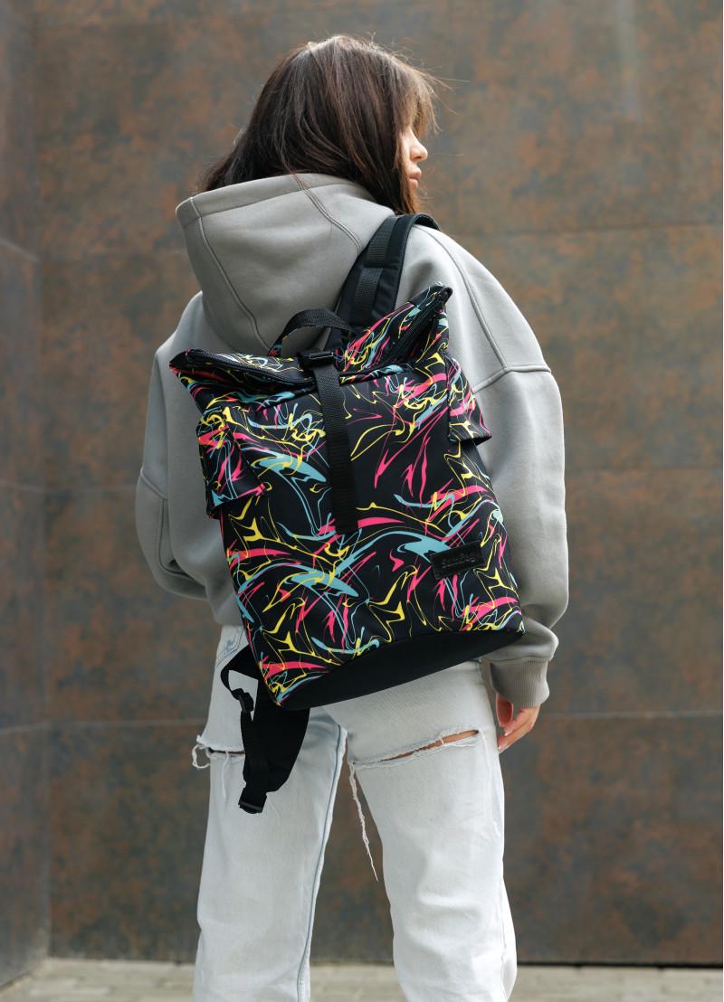 Рюкзак женский Sambag RollTop KZN Abstract Черный (24300707) - фото 7 Рюкзак женский Sambag RollTop KZN Abstract Черный (24300707) - фото 7
