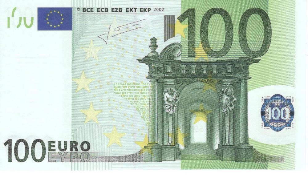 Коллекционная банкнота Италия 100 евро 2002 S J029 UNC (Б06794)