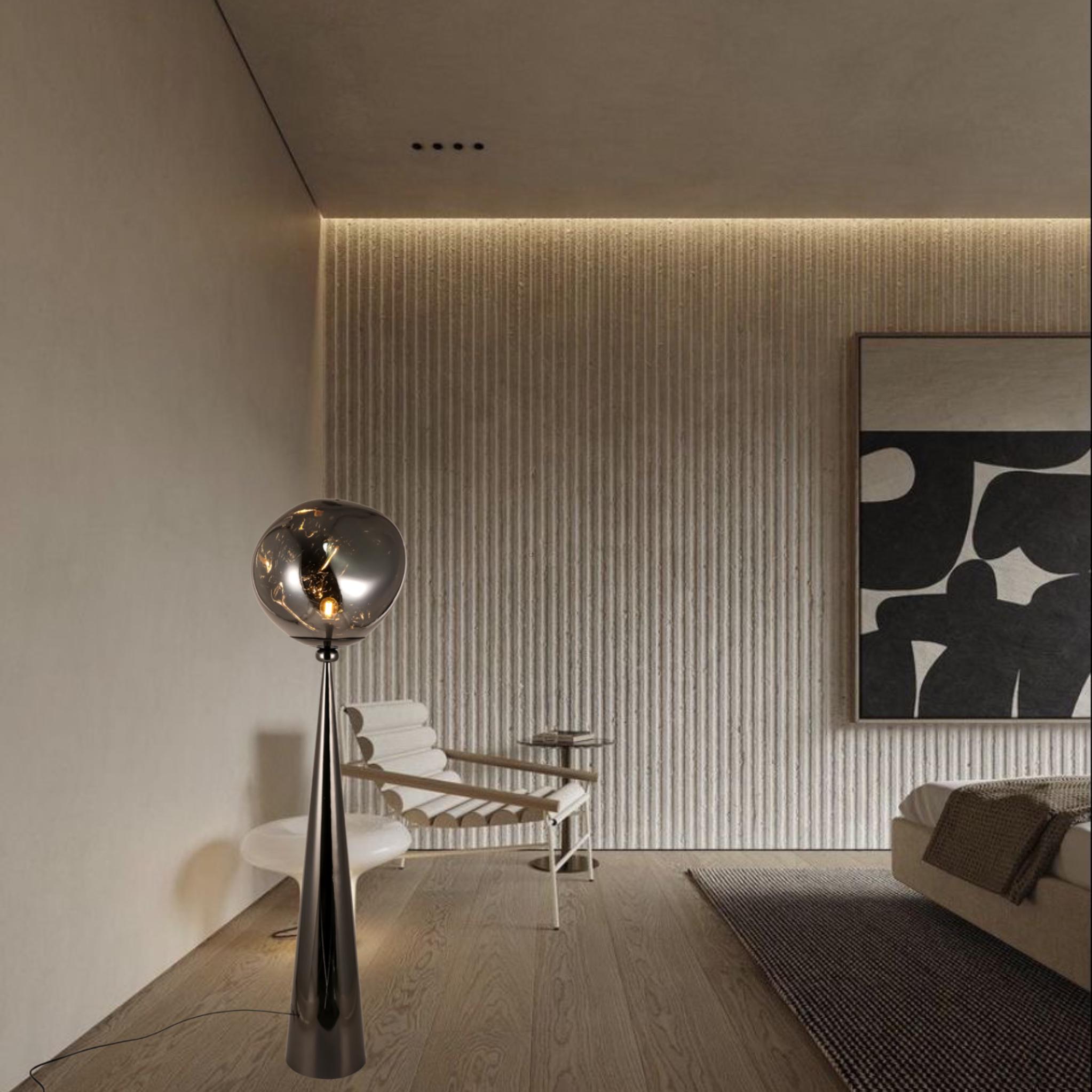 Торшер дизайнерський Melt з плафоном 38 см Графітовий (93-F01-1) - фото 2 Торшер дизайнерський Melt з плафоном 38 см Графітовий (93-F01-1) - фото 2