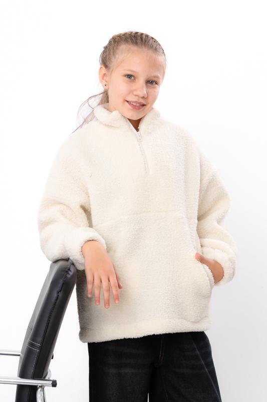 Джемпер теплий тедді для дівчинки однотонний Носи Своє 146 см Молочний (6438-130)