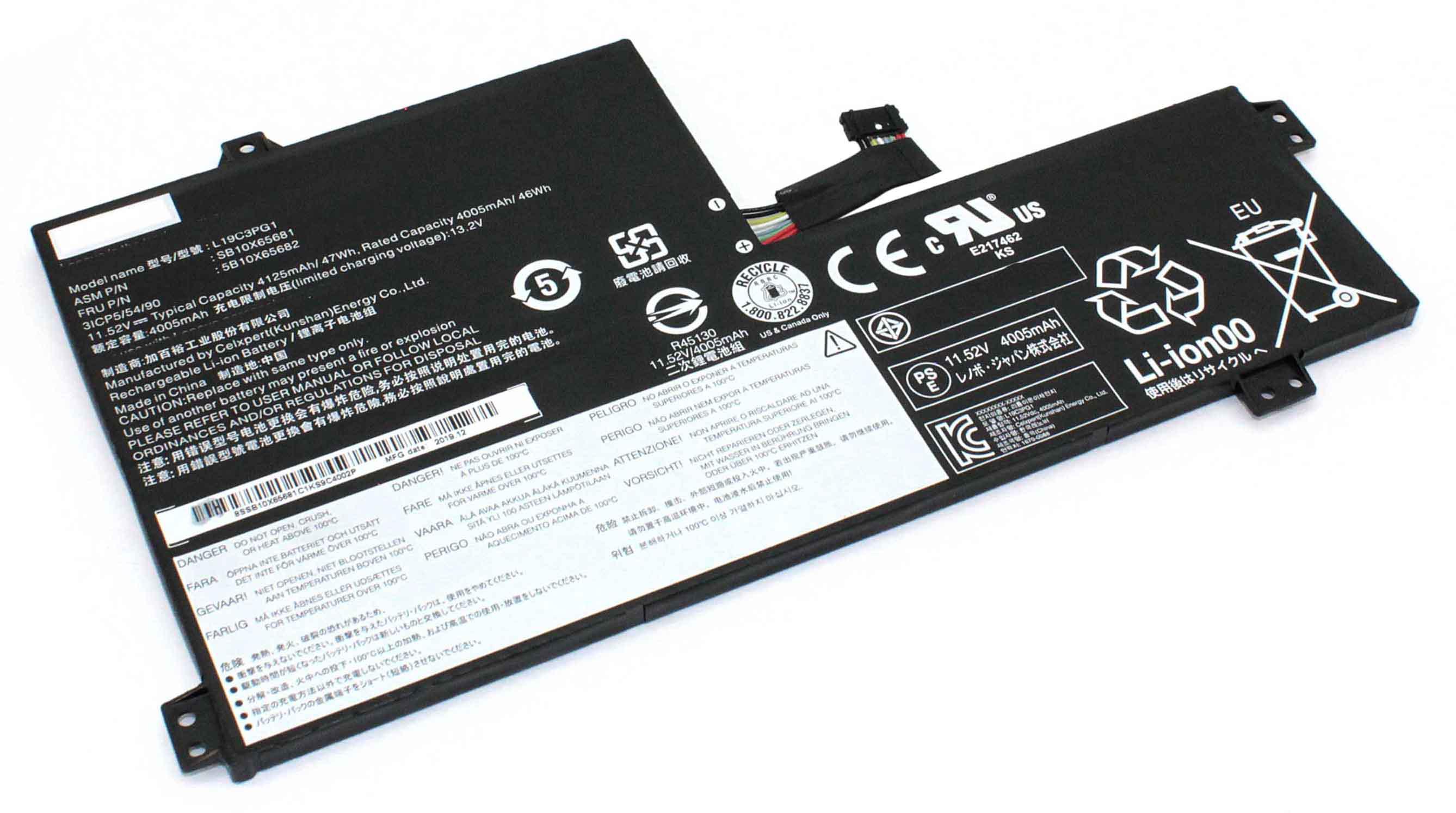 Аккумулятор для ноутбука Lenovo L19C3PG1 300e ChromeBook 2nd Gen 11,52 V 4125 mAh (080354)