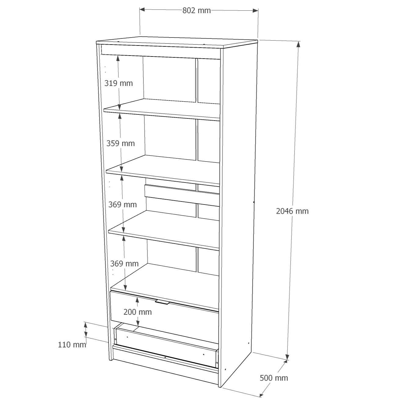 Шкаф Everest Сити 800 802х500х2046 мм Сонома/Белый (11429) - фото 6 Шкаф Everest Сити 800 802х500х2046 мм Сонома/Белый (11429) - фото 6
