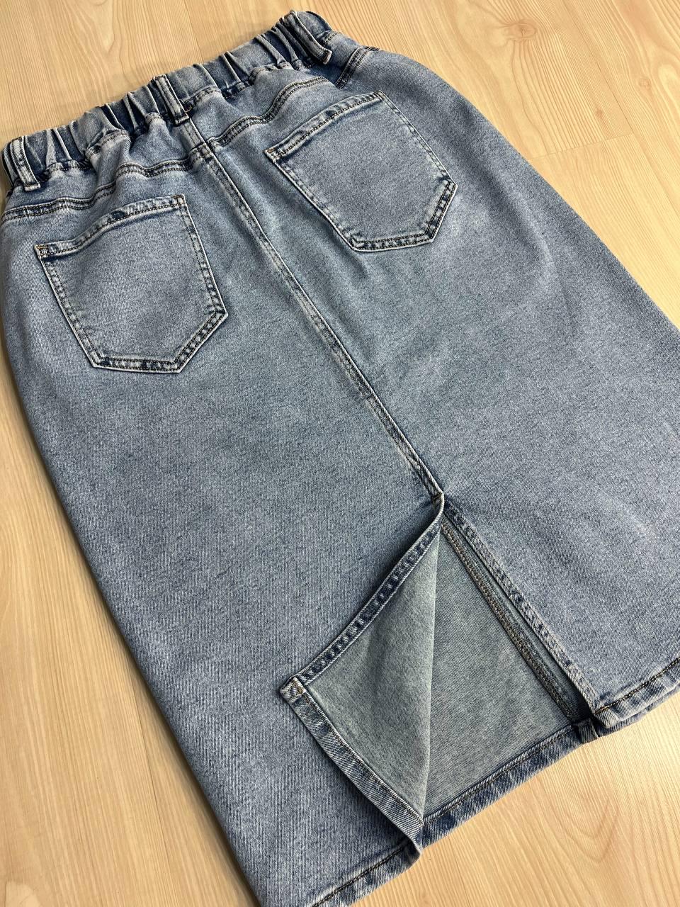 Спідниця жіноча джинсова DNL 207 резинка на талії великі розміри р. 32 Блакитний (4050) - фото 3 Спідниця жіноча джинсова DNL 207 резинка на талії великі розміри р. 32 Блакитний (4050) - фото 3