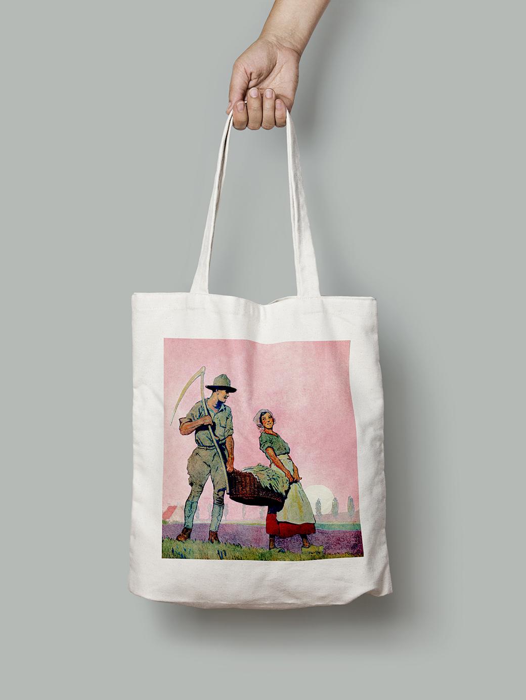 Эко-сумка шопер Любовь на поле