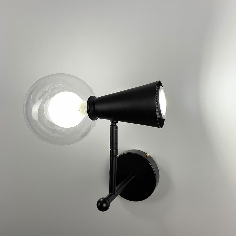 Бра Light House LNF-17456/1+1W BK 1 цоколь G9/1 цоколь GU10 с двойным плафоном Черный