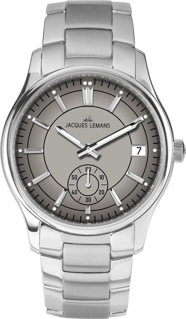 Наручные часы мужские Jacques Lemans Derby 1-2197L со стальным корпусом WR 100 м и серым циферблатом Наручные часы мужские Jacques Lemans Derby 1-2197L со стальным корпусом WR 100 м и серым циферблатом