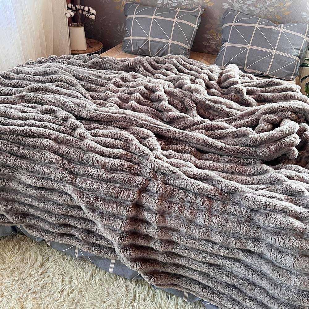 Плед в смужку євро 200х230 см Сірий (Д-Mpled003/2-06) - фото 3