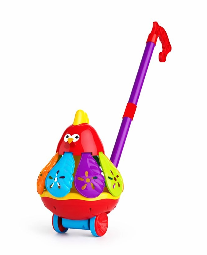 Игрушка-каталка на палочке Цветной осьминог с колокольчиком Красный (2898309852)