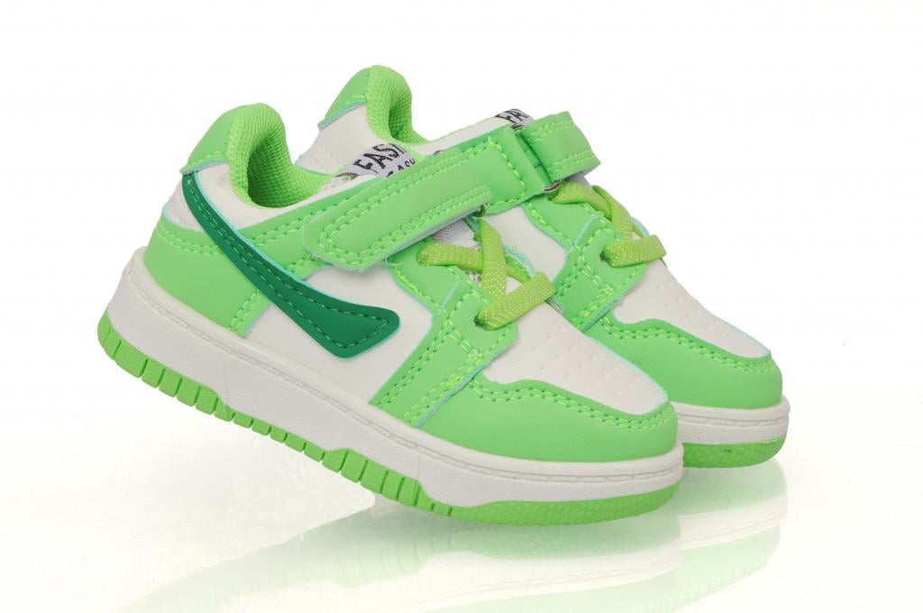 Кроссовки для девочек 09 р. 21 Бело-салатовый