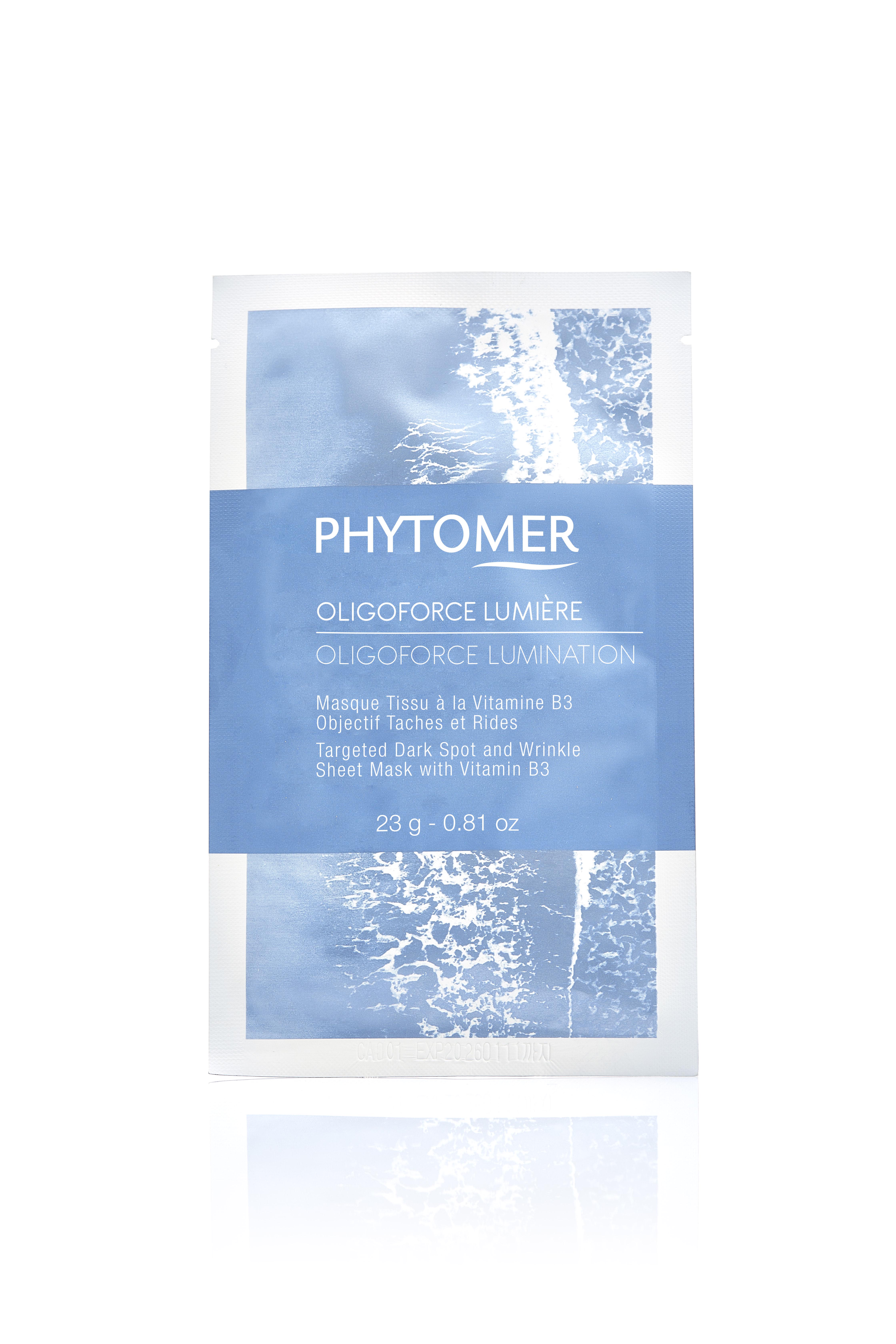 Маска відновлювальна освітлювальна тканинна проти зморшок і темних плям Phytomer "Oligoforce" 23 г (SVP331.1)