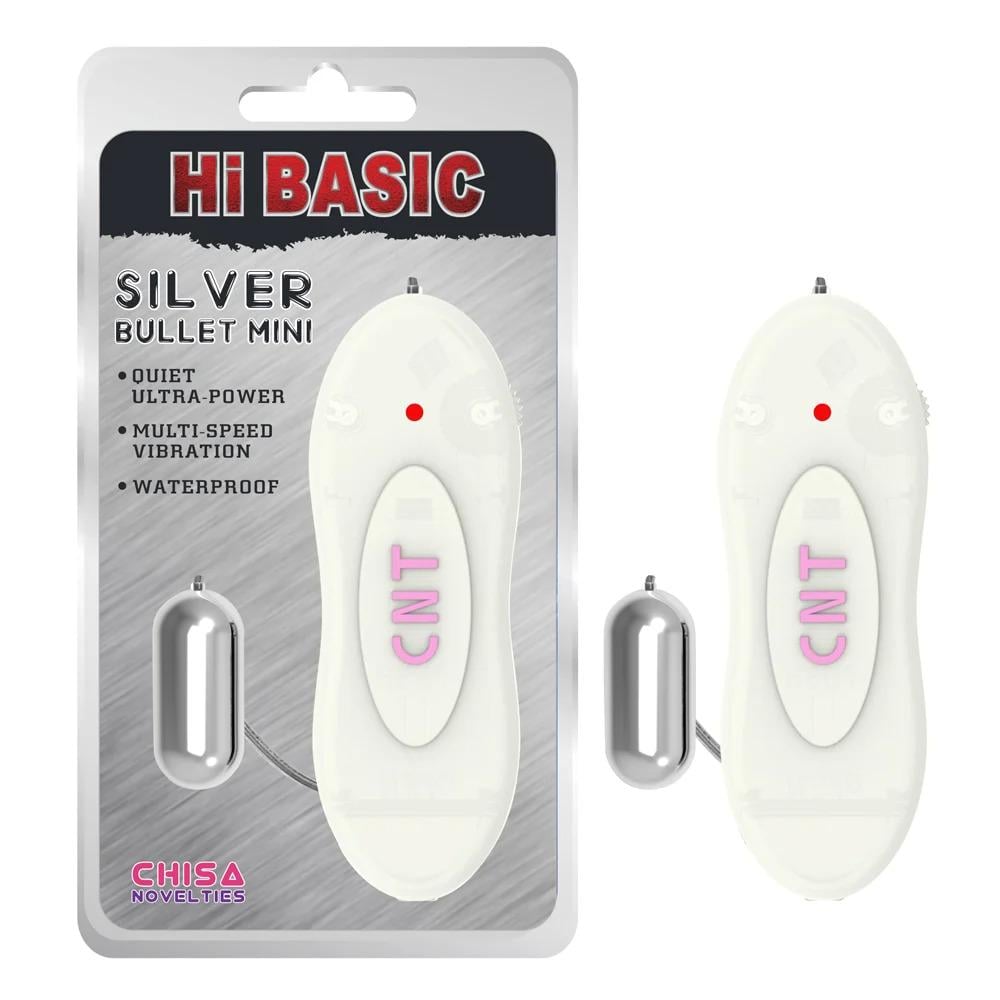 Вибропуля на пульте управления Chisa Hi-Basic Silver Bullet Mini Серебристый (05512 /CN-401505512)
