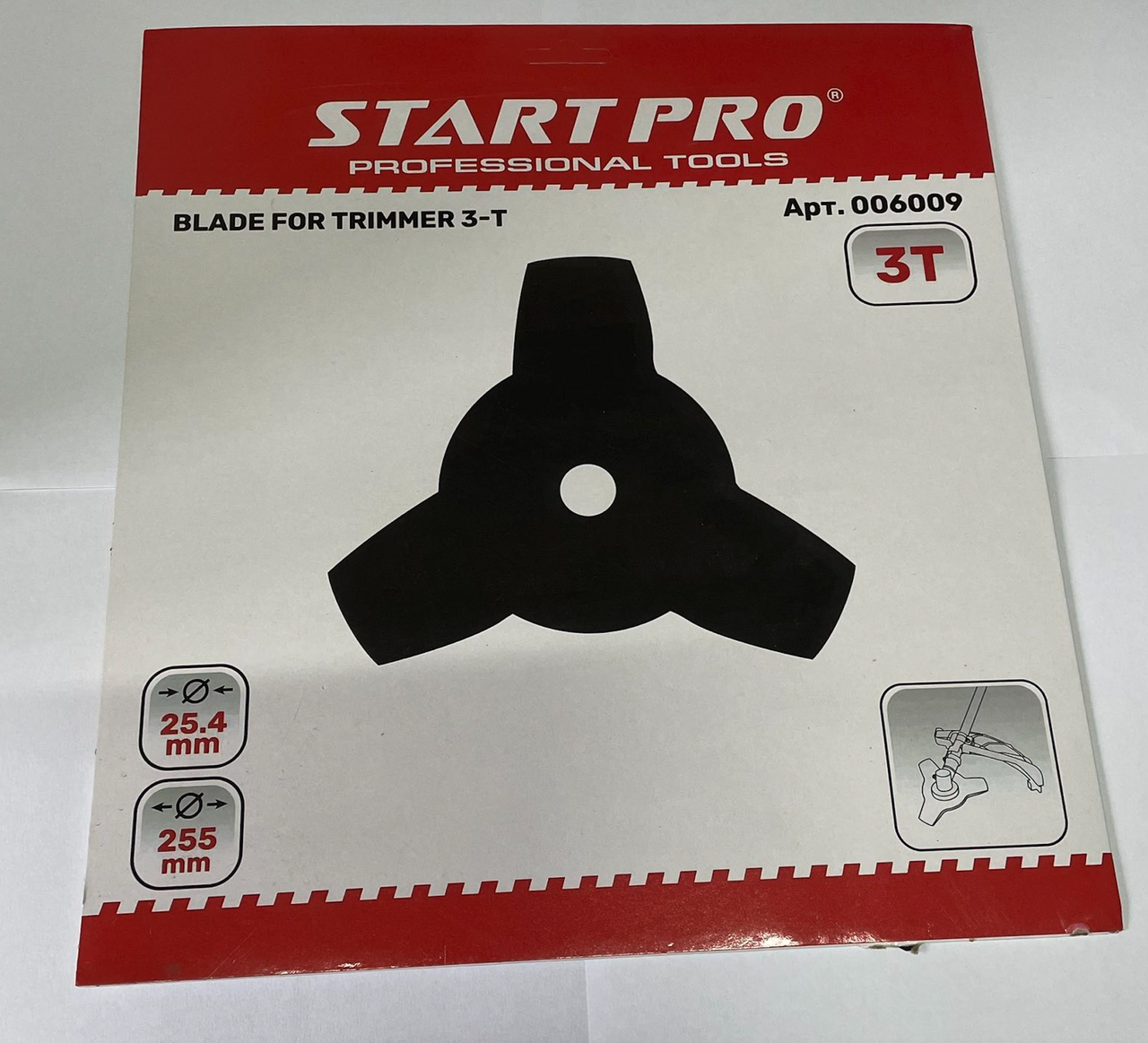 Нож к садовому триммеру Start Pro 6009 3-лопасти двухсторонний 255х25,4 мм - фото 2 Нож к садовому триммеру Start Pro 6009 3-лопасти двухсторонний 255х25,4 мм - фото 2