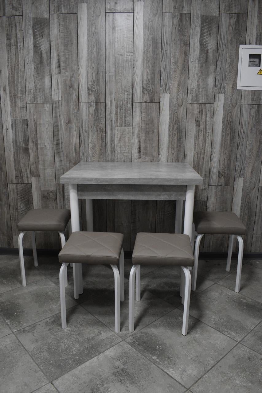 Кухонний комплект Оскар стіл розкладний/табурети 4 шт. Tutti Lux 60х80/80х120х75 см Світлий Бетон (28375148)