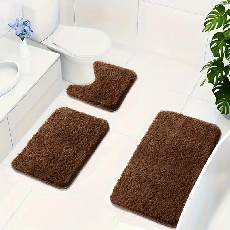 Набор ковриков для ванной и туалета Beauty Velvet мягких и пушистых 3 шт. Coffee color (7802747)