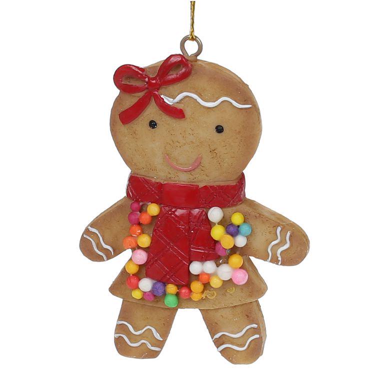 Декоративна підвіска Bonadi Пряниковий чоловічок Дівчинка 8 см Cвітло-коричневий (707-743)