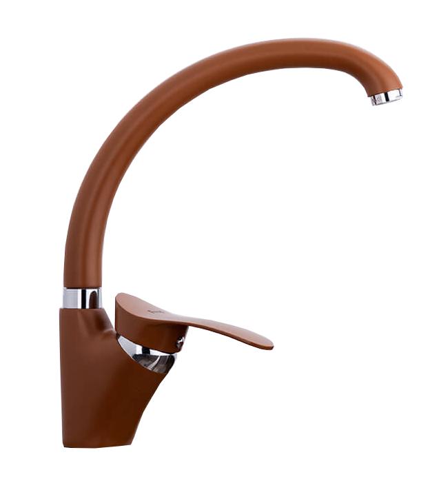 Змішувач для кухні Frap F4101-14 U-подібний гусак Коричневий (35384)