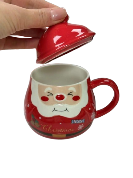 Чашка новорічна Різдвяний помпон з кришкою 350 мл Червоний (2785942204) - фото 2 Чашка новорічна Різдвяний помпон з кришкою 350 мл Червоний (2785942204) - фото 2