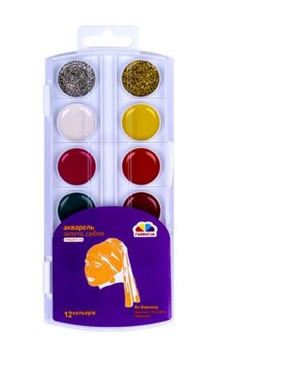 Акварельные краски 12 цв. Золото/Серебро (400110 4820219213086)