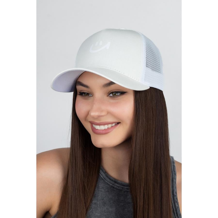 Бейсболка 1536-1 котоновая с накаткой на сетке летняя с регулятором размера Smile Белый