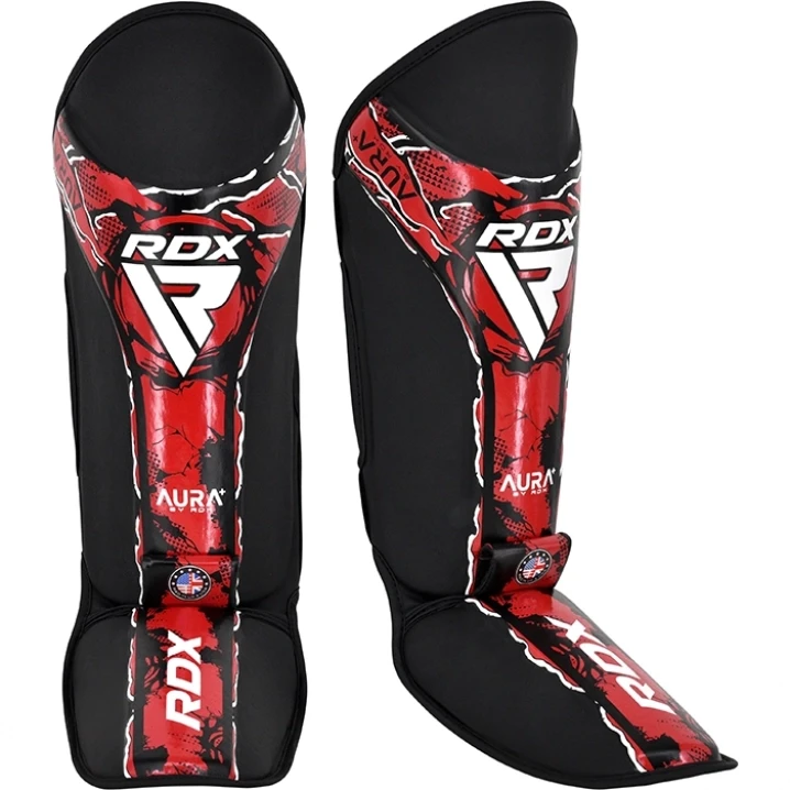 Захист для ніг RDX F17 New Aura Shin Instep S Чорно-червоний (3068185096)