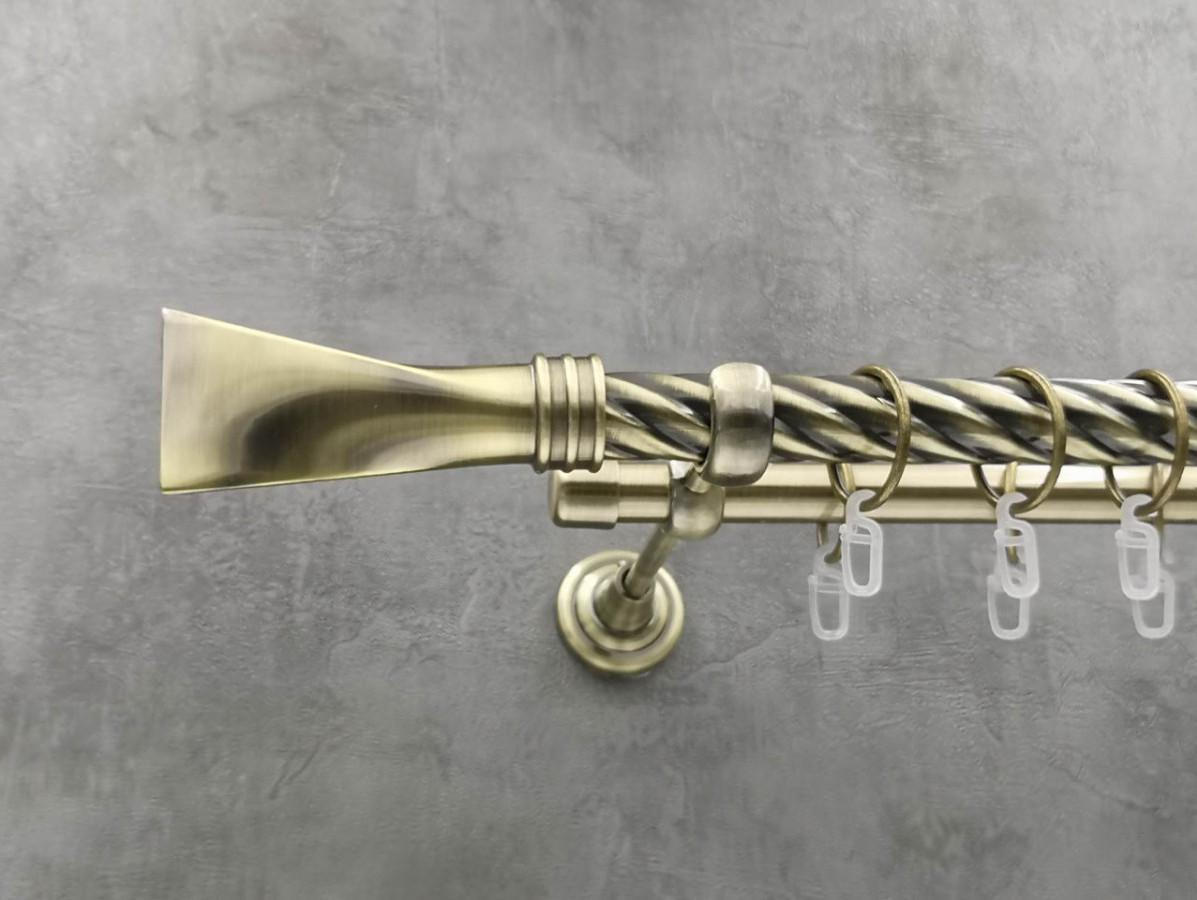 Карниз Quadrum Свинг витая штанга двойной открытый 25/19 мм 240 см Антик (262047346)