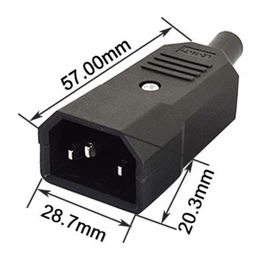 Штыревой разъем CARPRIE C14 на 10А для кабеля питания - фото 3