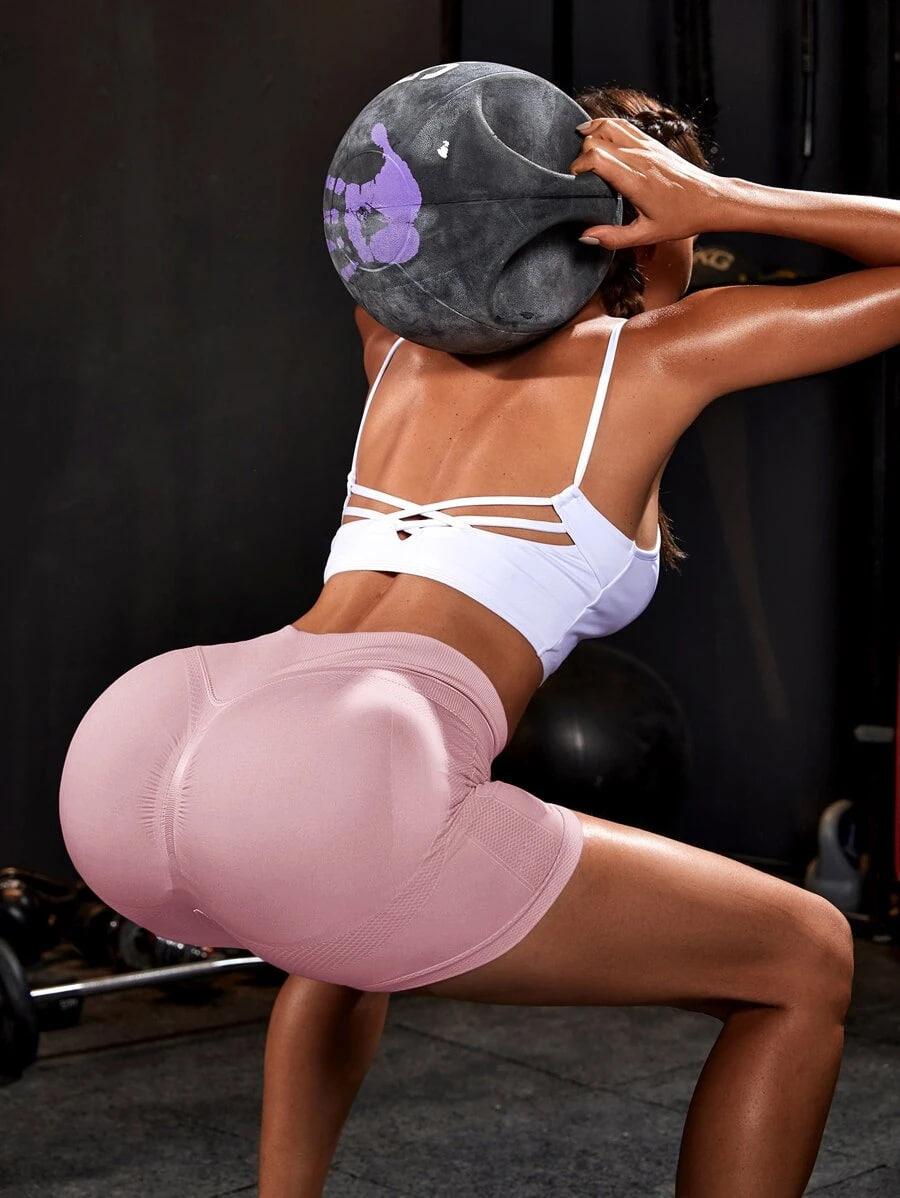 Шорти спортивні з ефектом пуш-ап M Світло-рожевий (SNSH02M) - фото 3 Шорти спортивні з ефектом пуш-ап M Світло-рожевий (SNSH02M) - фото 3