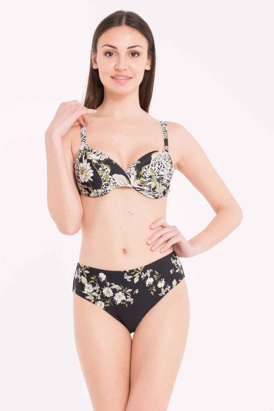 Купальник с мягкой чашкой/плавки слип David р. 44C/M Черный/Бежевый (73424) - фото 2