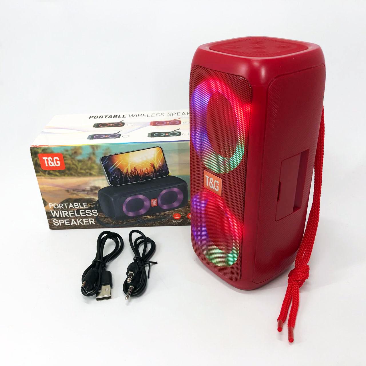 Портативна колонка TG333 2x5W з RGB підсвічуванням Червоний - фото 9