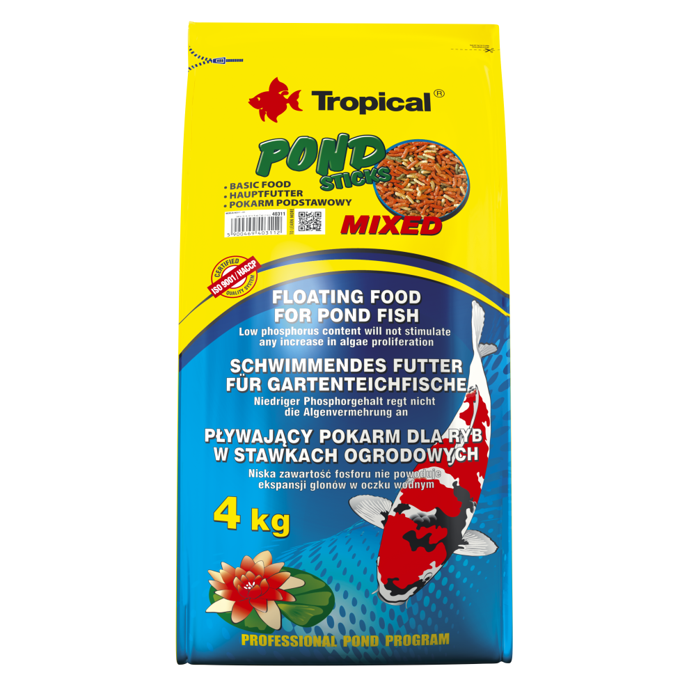 Корм Tropical Pond Sticks Mixed для прудовой рыбы 50 л 4 к г (40311)