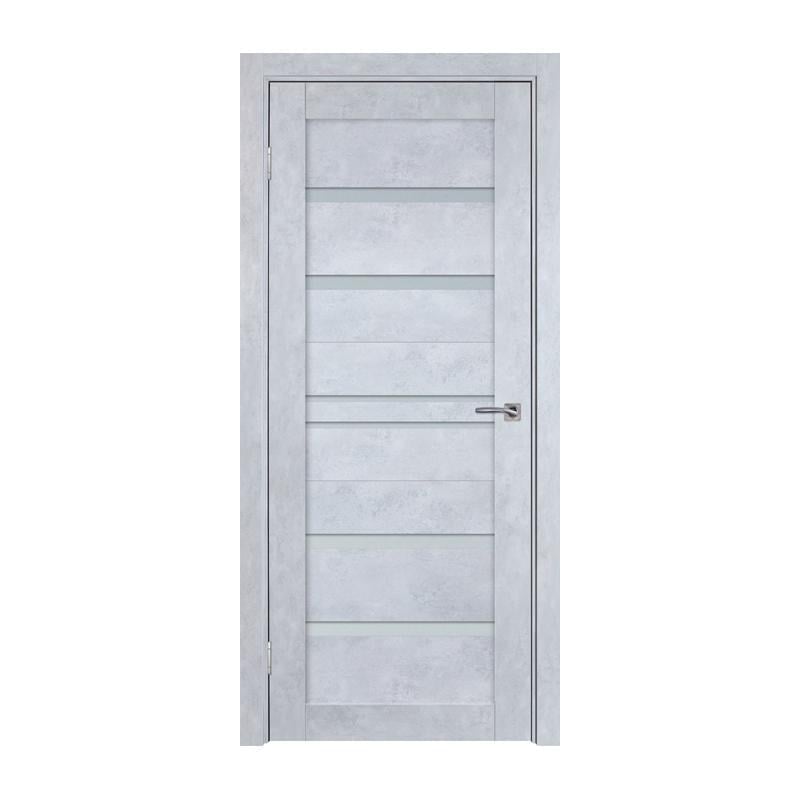 Дверное полотно ТД ТД-302 2000х900 мм L Серый бетон/Бел. стекло