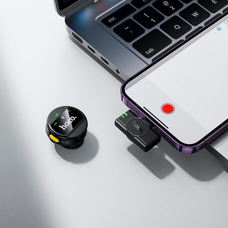 Мікрофон бездротовий Hoco L21 з роз'ємом Lightning дальність 5-15 м до 6 годин роботи Black (17600) - фото 7 Мікрофон бездротовий Hoco L21 з роз'ємом Lightning дальність 5-15 м до 6 годин роботи Black (17600) - фото 7