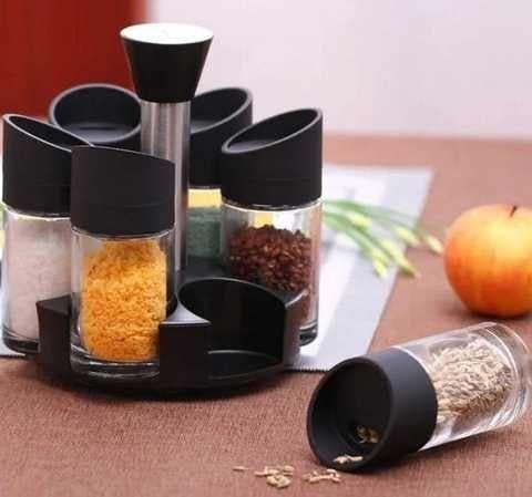 Набір для спецій і приправ на підставці що обертається Especia Conjunto De Abastecedor пластиковий 6 баночок Прозорий - фото 5 Набір для спецій і приправ на підставці що обертається Especia Conjunto De Abastecedor пластиковий 6 баночок Прозорий - фото 5