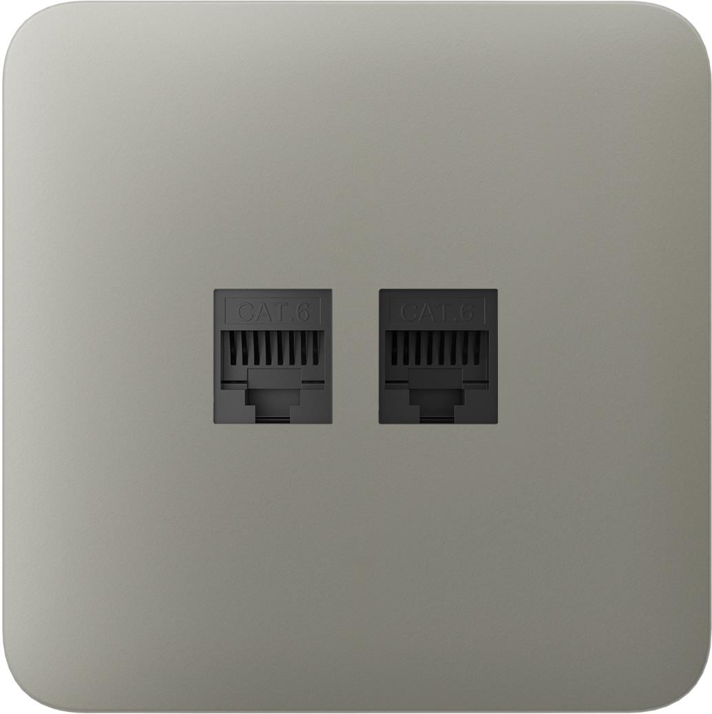 Панель передняя для встроенной интернет-розетки Ajax SoloCover LAN Olive (17098)