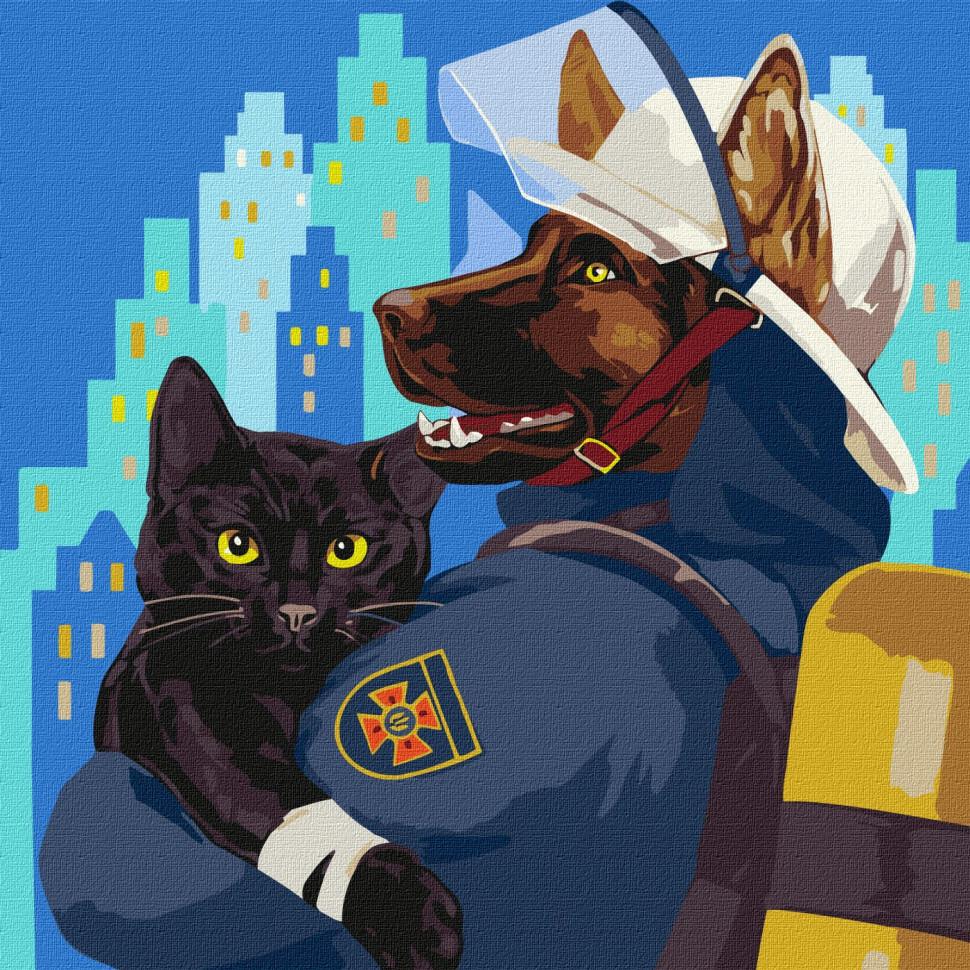 Картина по номерам Идейка Пушистый спасатель 40x40 см (KHO4334)