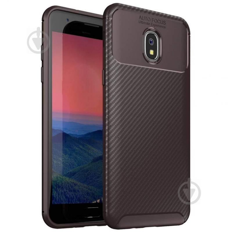 Чехол Carbon Case Samsung Galaxy J3 2018 Коричневый (hub_LkOS97592)