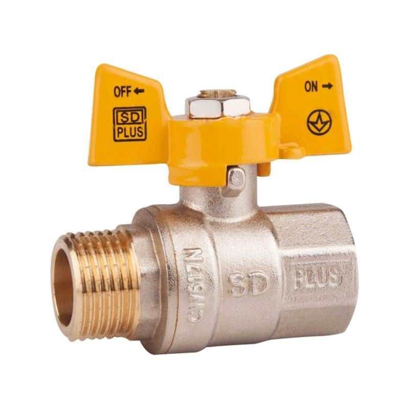 Кран кульовий SD Plus ВЗ метелик для газу 3/4" (SD607NG20PN40)