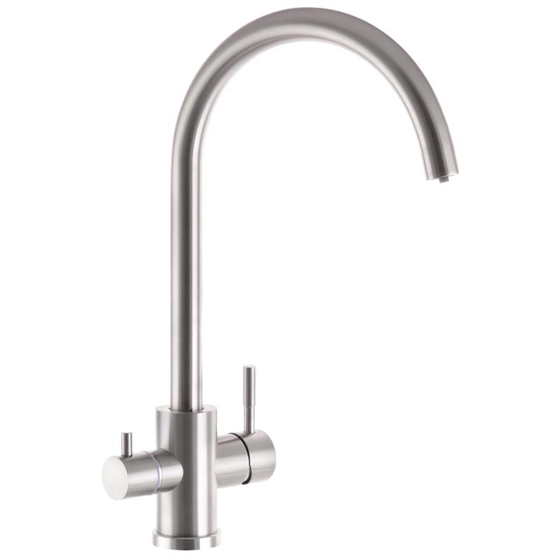 Смеситель для кухни Zerix SUS ZX3238 на две воды Сатин (77994)