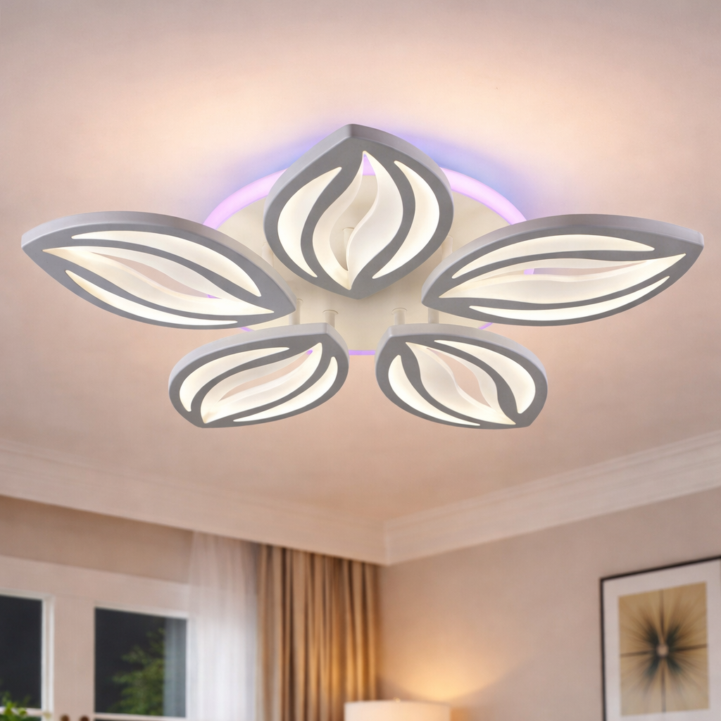 Люстра світлодіодна Valeso 64W з підсвіткою корпусу 3000K-6500К з пультом Білий (LI8515/5)