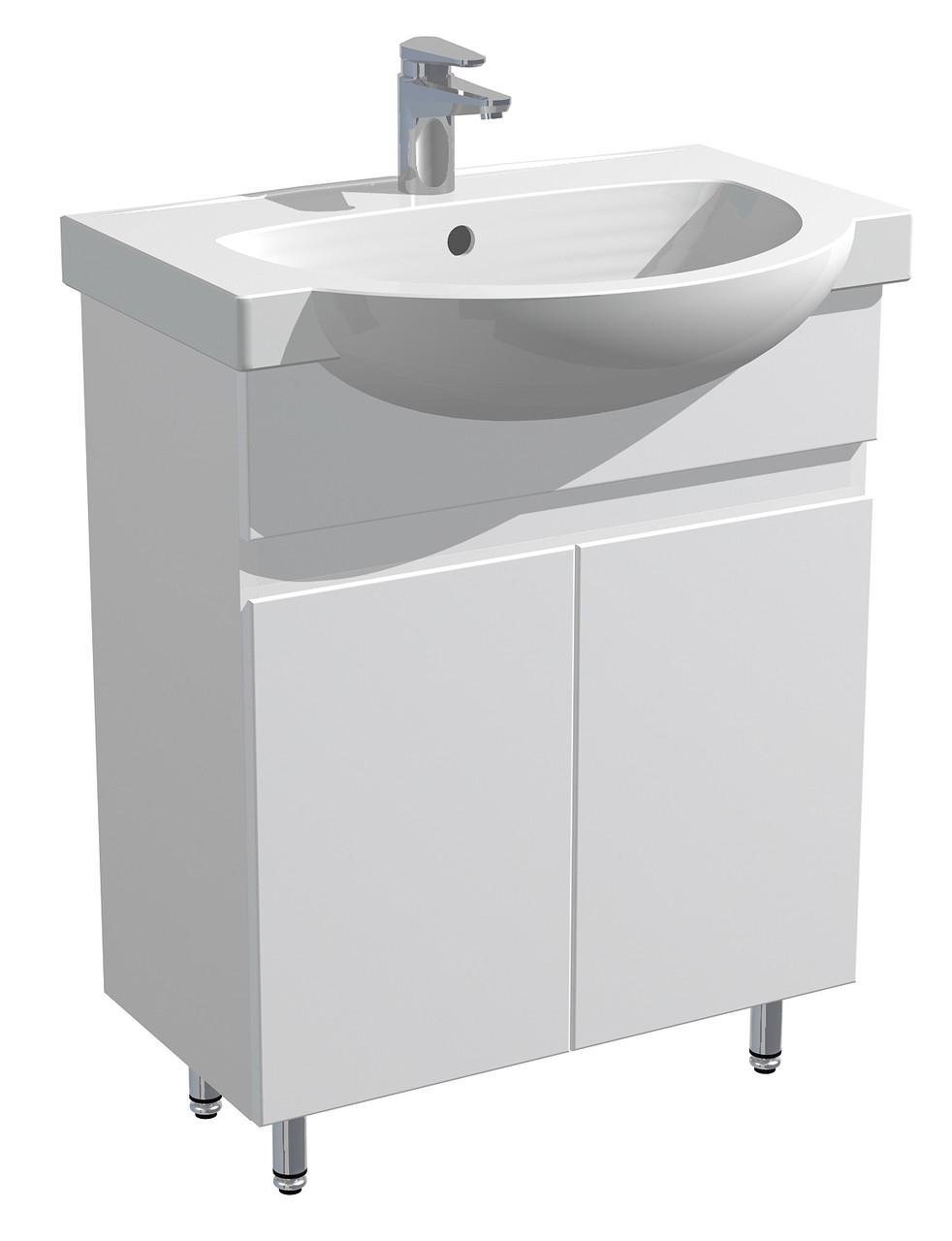 Тумба для ванной комнаты с умывальником Фрея 65 Белый (30632009) Тумба для ванной комнаты с умывальником Фрея 65 Белый (30632009)